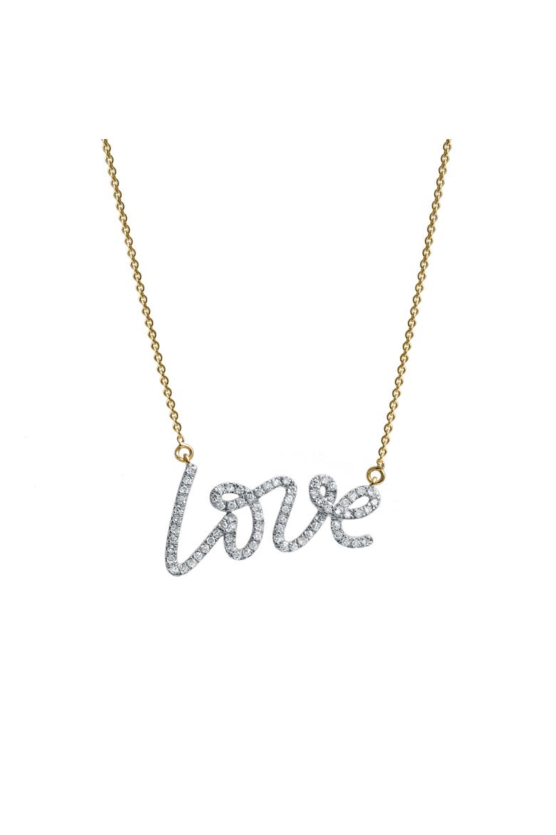 Lyana Graffiti Love Diamond Necklace in 14K Gold, Main, color, 14K Yellow Gold