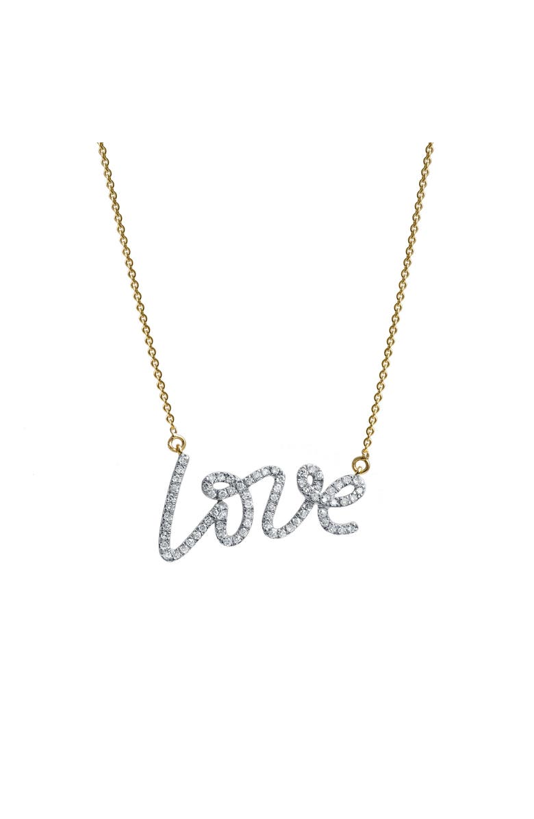 LuvMyJewelry Lyana Graffiti Love Diamond Necklace in 14K Gold, Main, color, 14K Yellow Gold