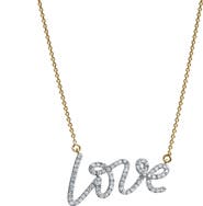 LuvMyJewelry Lyana Graffiti Love Diamond Necklace in 14K Gold