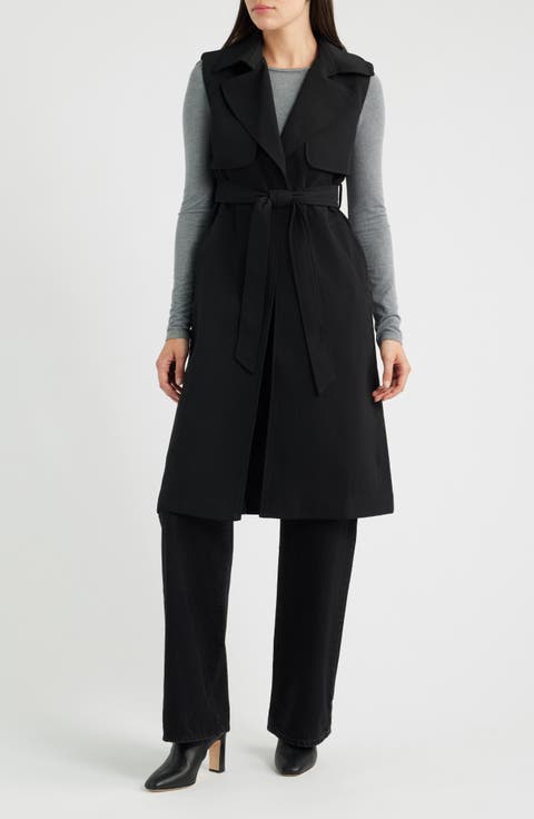 Sleeveless Belted Trench Coat