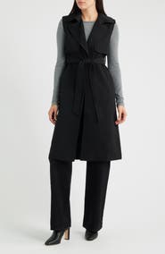Halogen® Sleeveless Belted Trench Coat