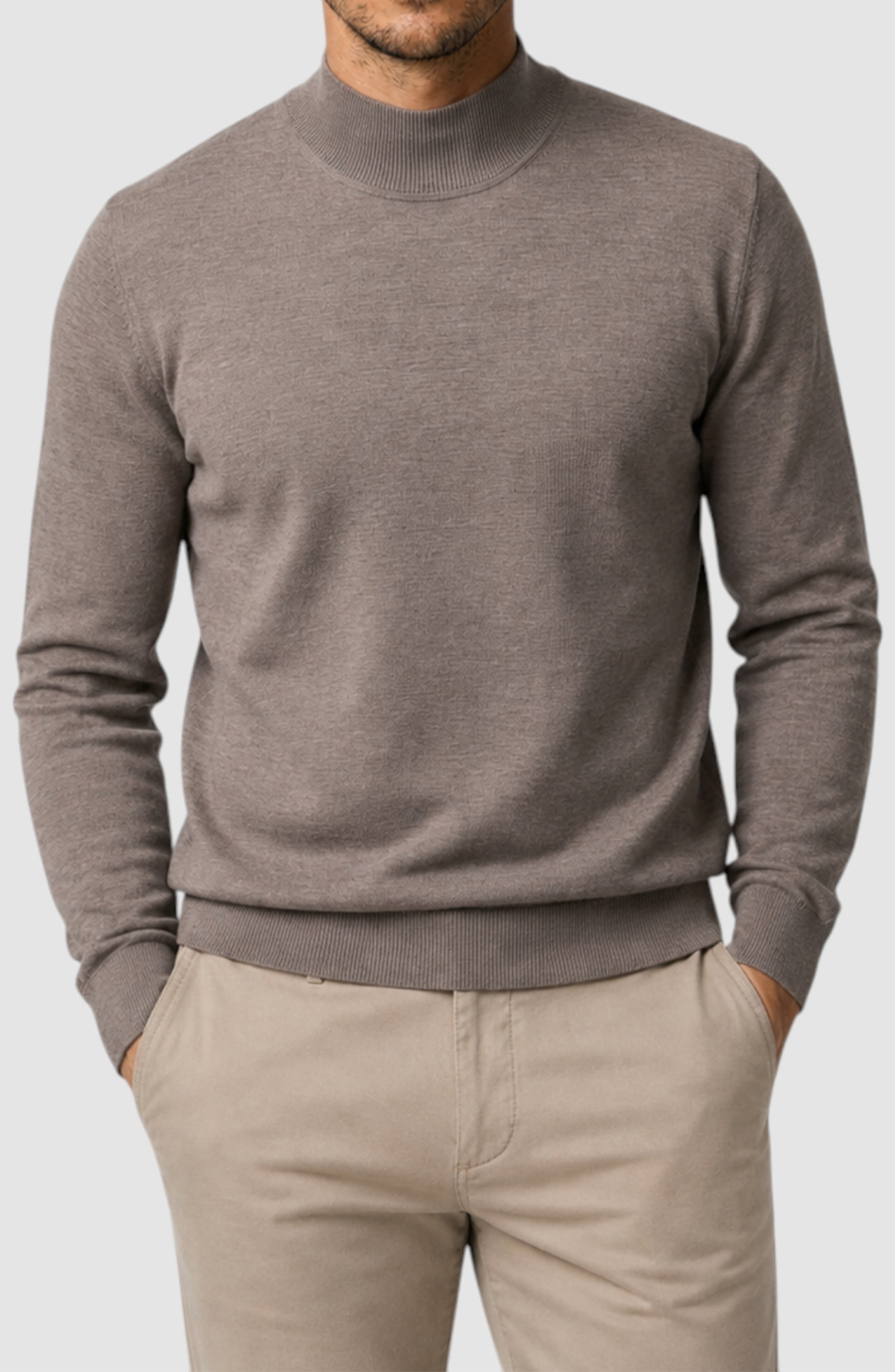 Featherweight Merino Mock Neck Sweater