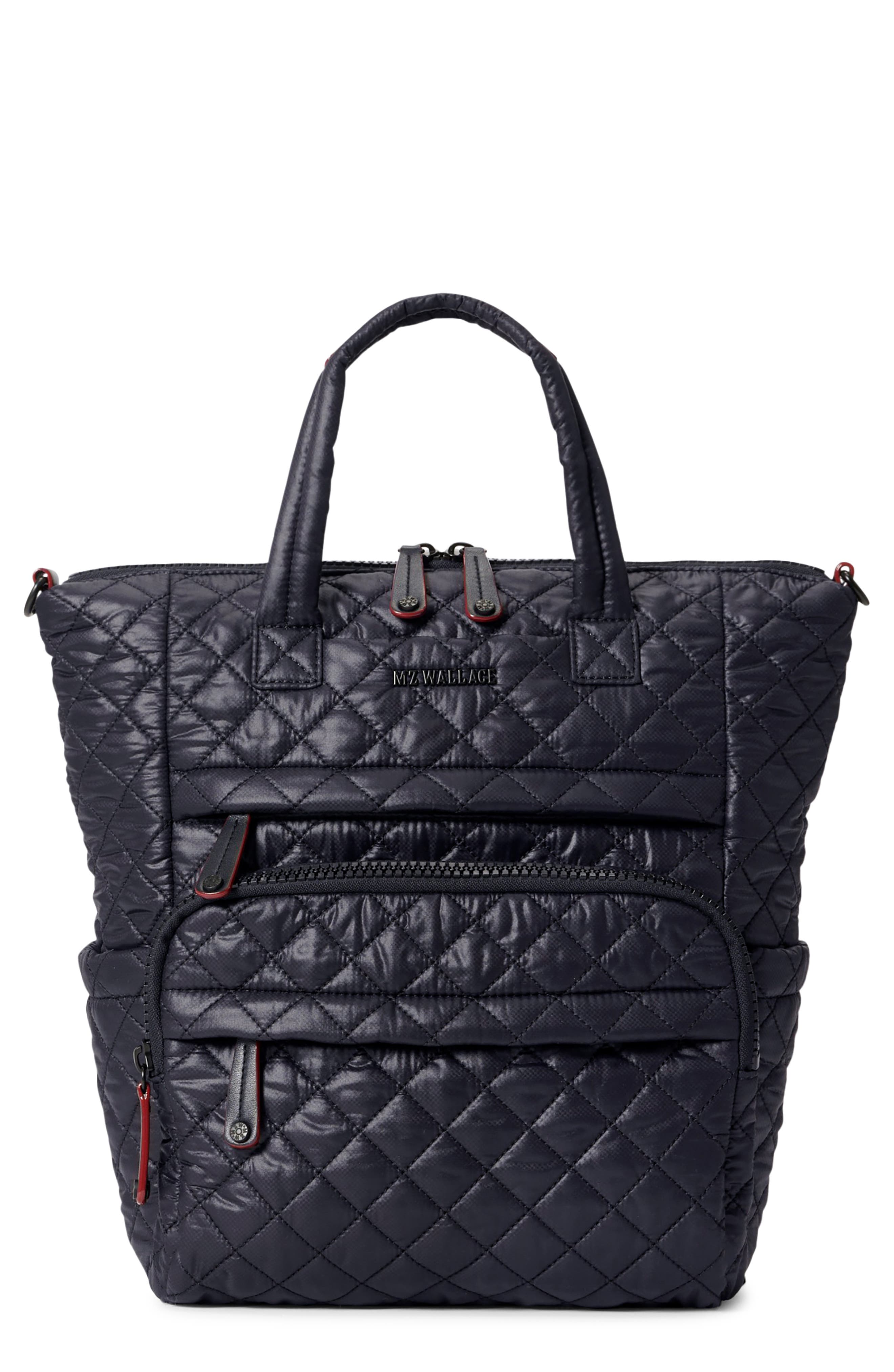 Small Metro Quilted Nylon Utility Backpack, Main, color, BLACK