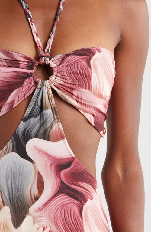 Boamar Chamberlain Cutout Halter Maxi Sundress In Bouquet
