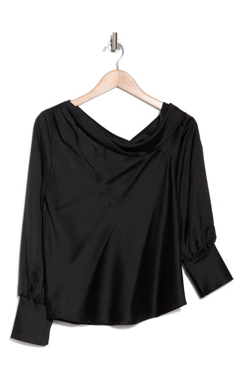 RENEE C RENEE C ASYMMETRICAL DROP SHOULDER SATIN TOP 