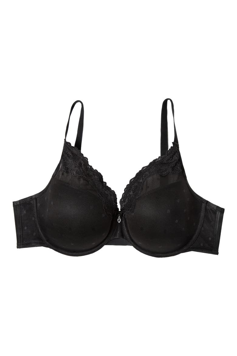 Sheer Whisper Plunge Underwire T-Shirt Bra, Alternate, color, ONYX