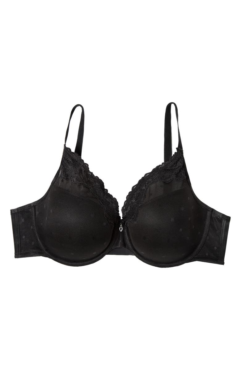 Curvy Couture Sheer Whisper Plunge Underwire T-Shirt Bra, Alternate, color, Onyx