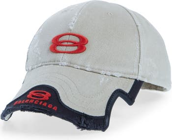 Balenciaga Double Unity Embroidered Distressed Baseball Cap