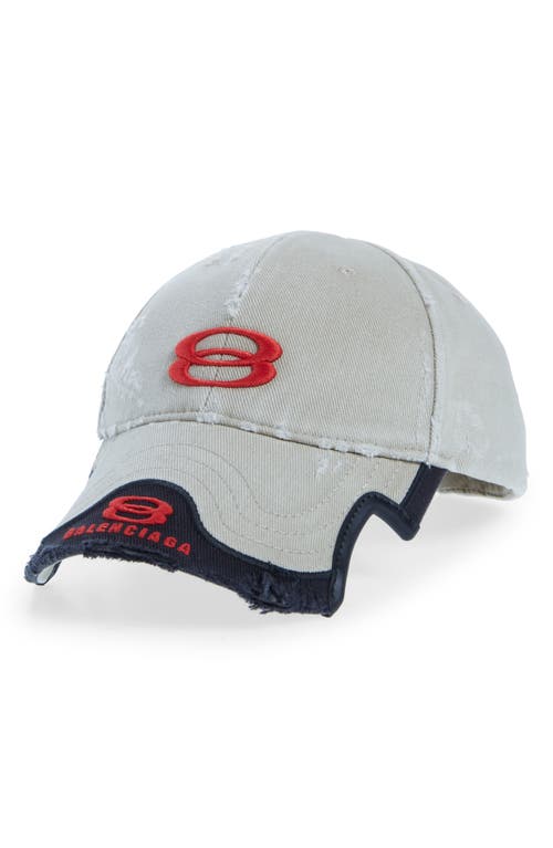 Balenciaga Double Unity Embroidered Distressed Baseball Cap