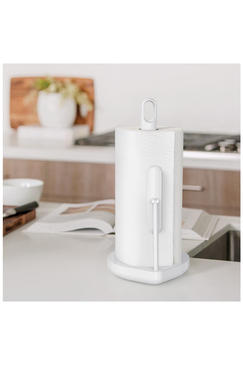tension arm paper towel holder, Alternate, color, WHITE