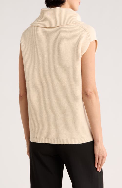 Elie Elie Tahari Sleeveless Turtleneck Sweater In White