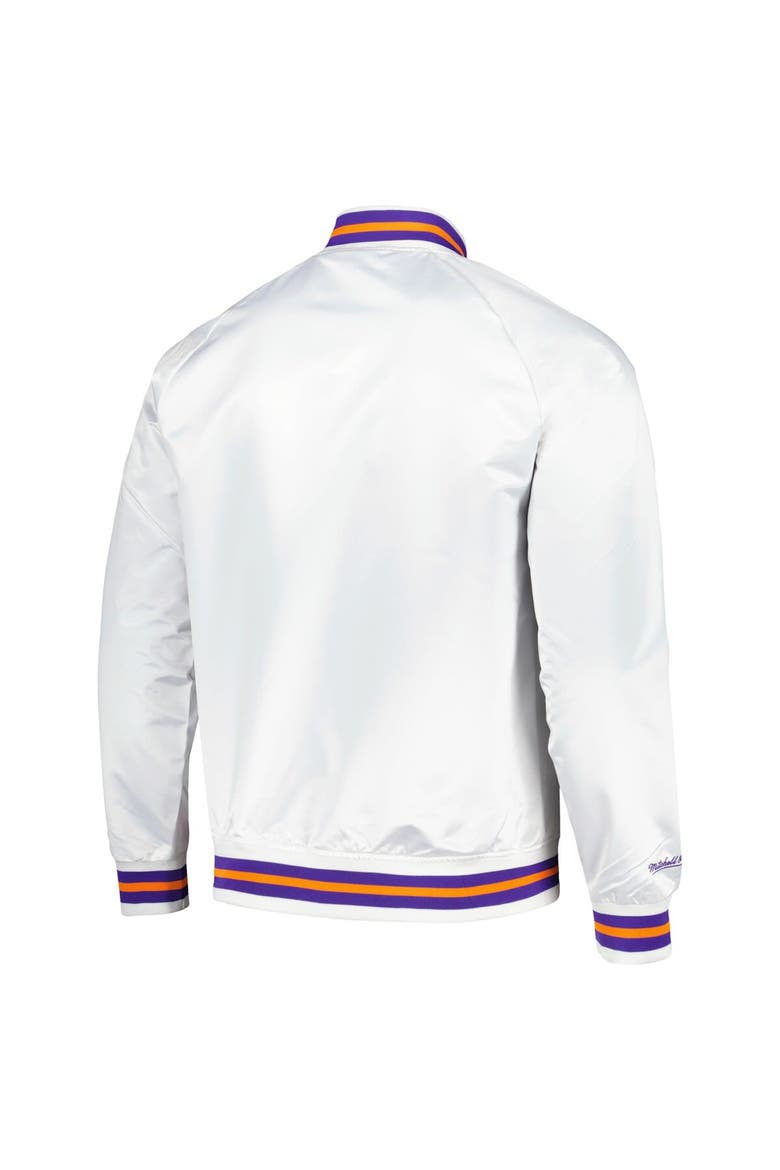 Men's Mitchell & Ness White Phoenix Suns Hardwood Classics  Throwback Wordmark Raglan Full-Snap Jacket, Alternate, color, White