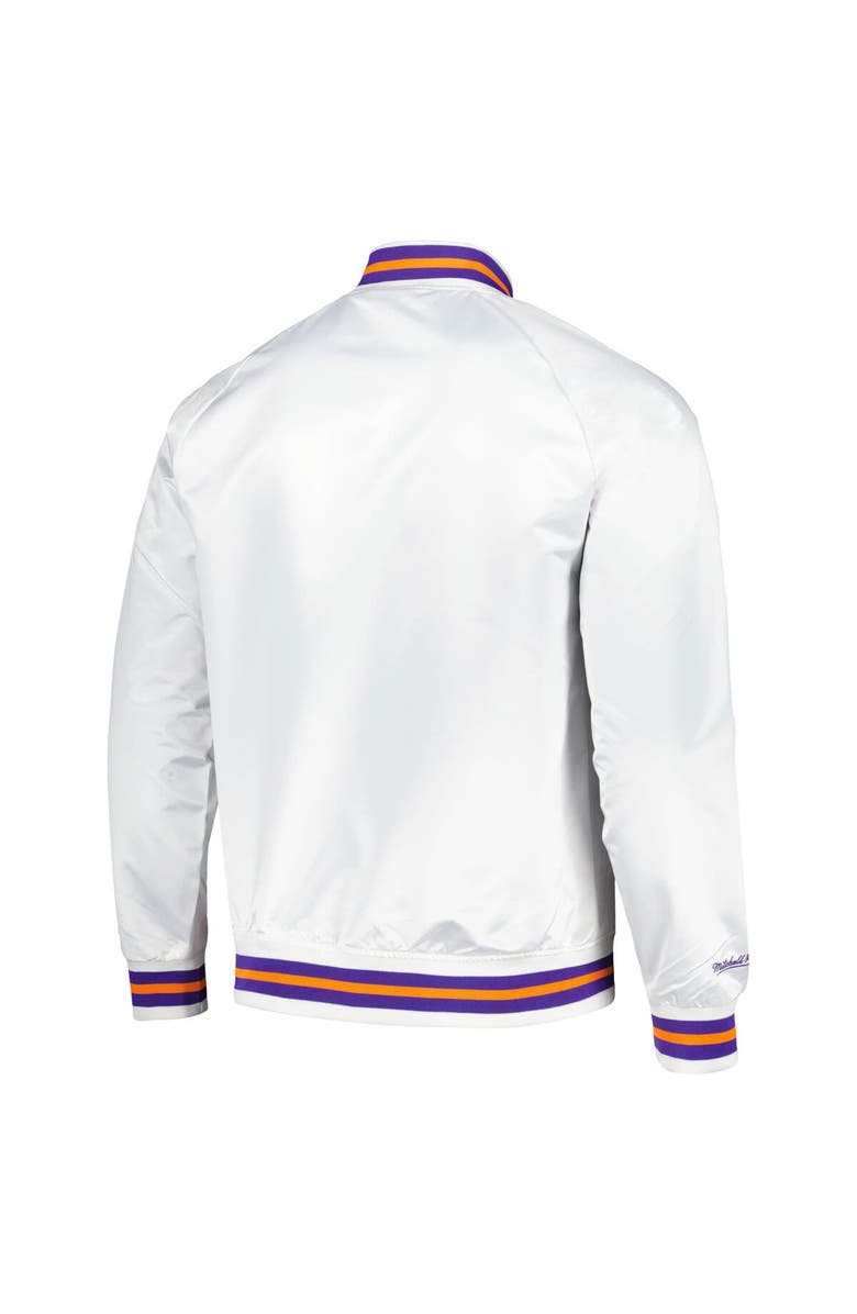 Mitchell & Ness Men's Mitchell & Ness White Phoenix Suns Hardwood Classics Throwback Wordmark Raglan Full-Snap Jacket, Alternate, color, White
