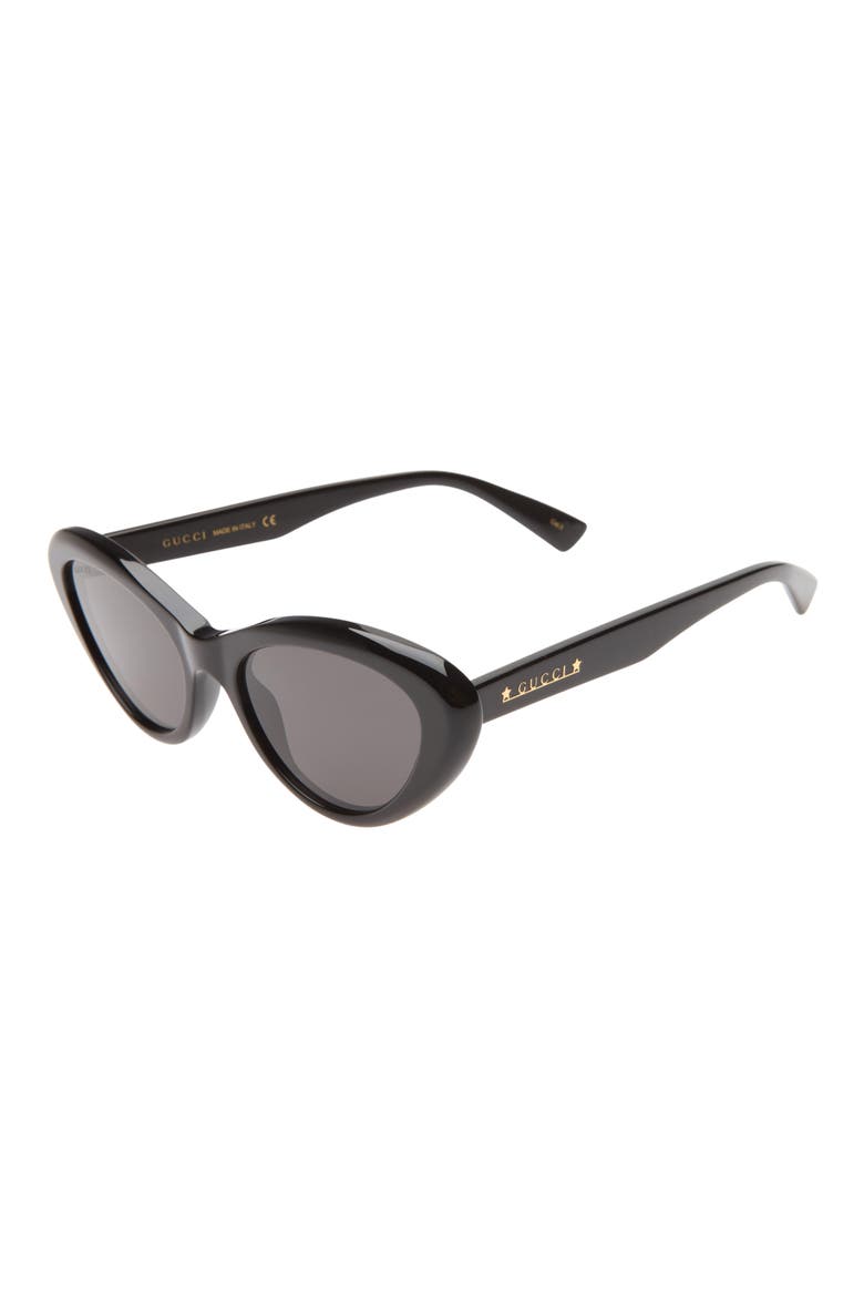 54mm Oval Sunglasses, Alternate, color, BLACK