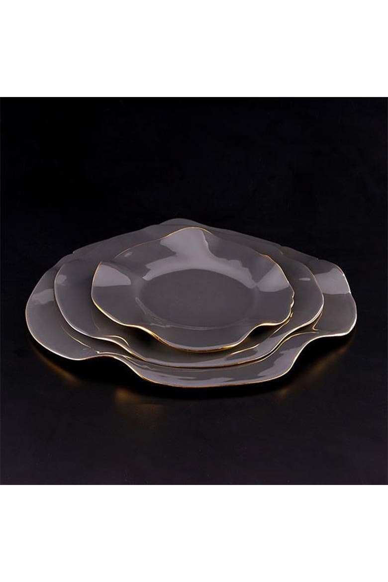 Ruffled Graphite Plate, Alternate, color, Gold