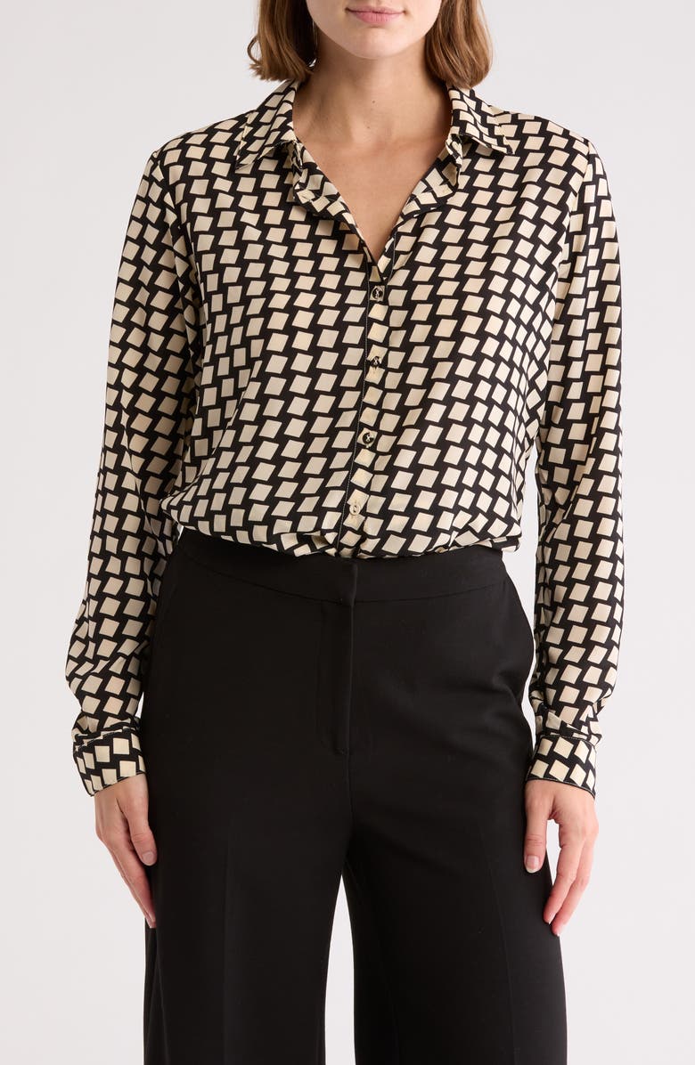 T Tahari Long Sleeve Button Front Shirt, Main, color, 