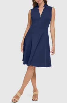 Calvin Klein Zip Front A-Line Dress