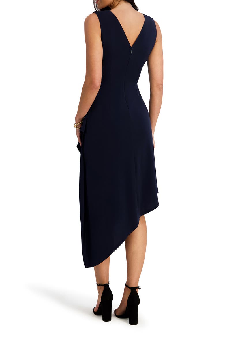 Sleeveless Jersey Faux Wrap Dress, Alternate, color, NAVY