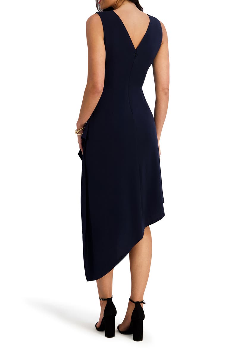Kensie Sleeveless Jersey Faux Wrap Dress, Alternate, color, Navy