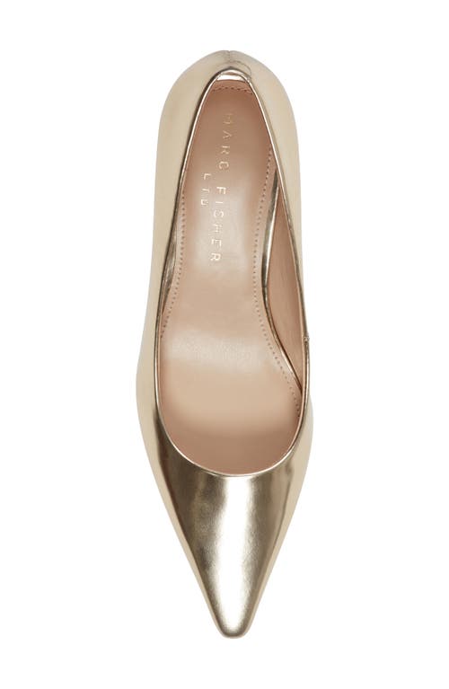 Marc Fisher Ltd Calynna Pointed Toe Kitten Heel Pump In Gold