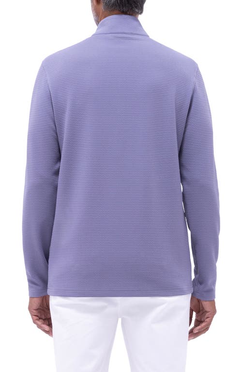 Bugatchi Waffle Knit Quarter Zip Performance Pullover In Peacock