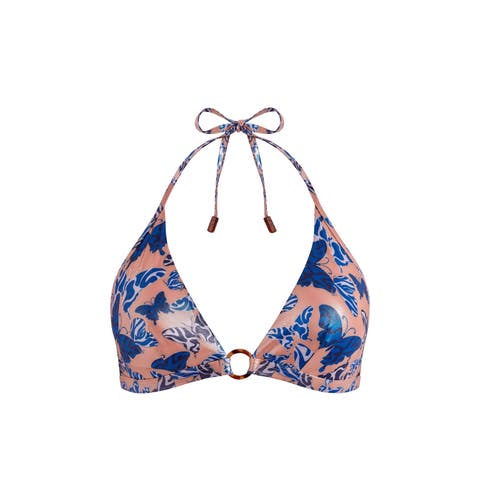 Halter Bikini Top Disco Butterflly