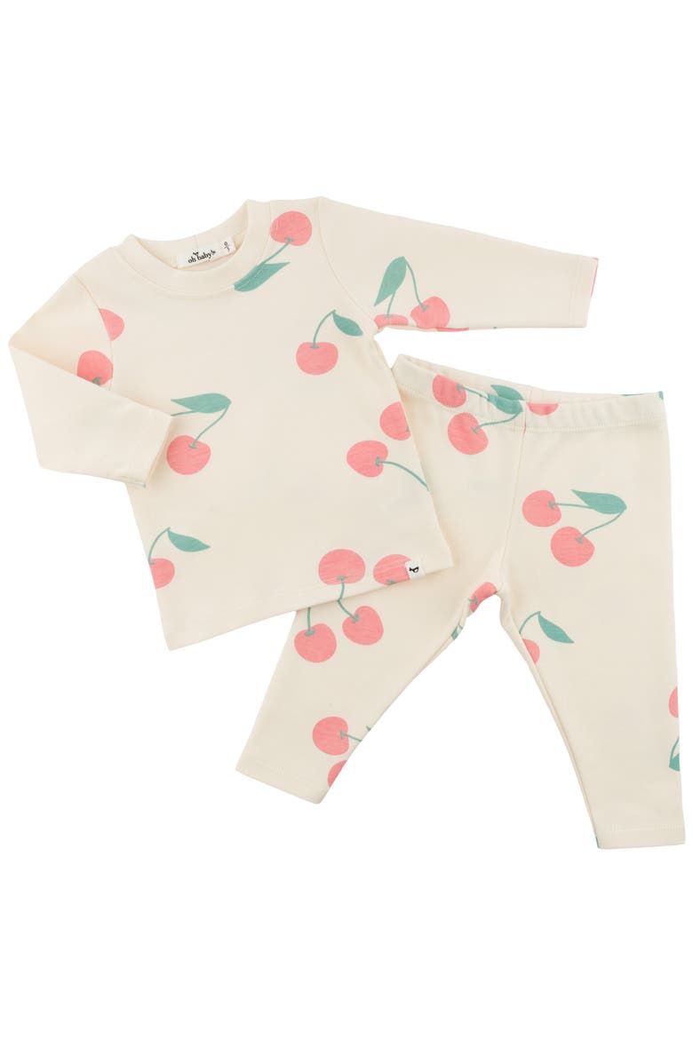 Cherries Two Piece Set, Alternate, color, Milk
