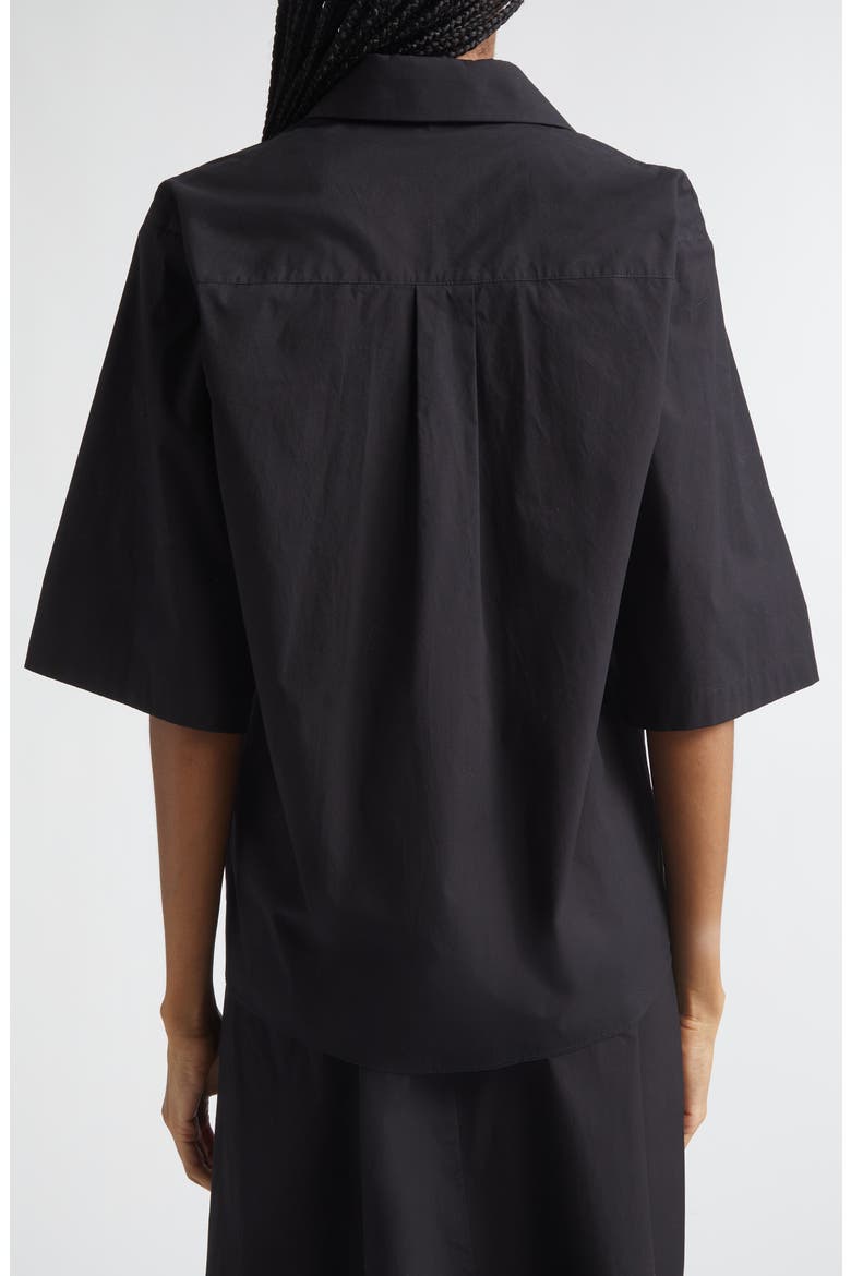Safari Washed Cotton Poplin Camp Shirt, Alternate, color, BLACK