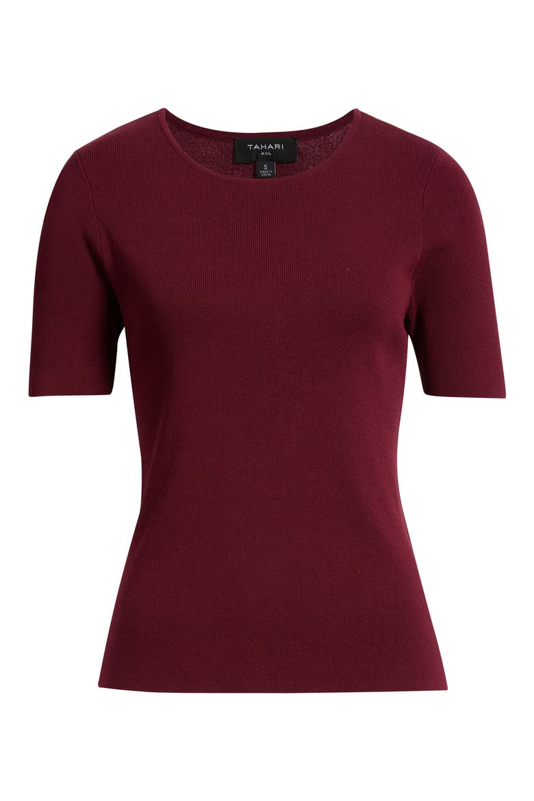 Short Sleeve Sweater, Main, color, CRANBERRY