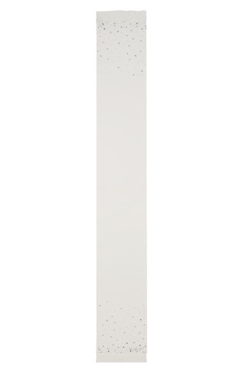 Karl Lagerfeld Paris Scattered Crystal Faux Fur Pompom Beanie & Scarf Set In White