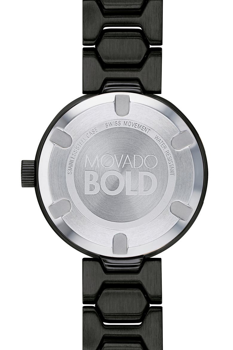 Bold Pavé T-Bar Bracelet Watch, 32mm, Alternate, color, BLACK