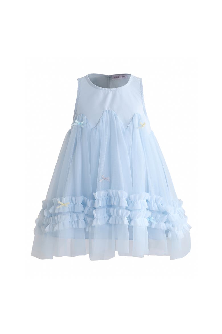 Genevieve Pleated Tulle Dress, Main, color, Blue