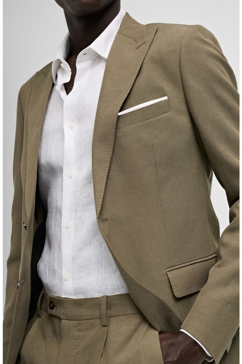 Slim Fit Lyocell & Cotton Blend Sport Coat, Alternate, color, KHAKI
