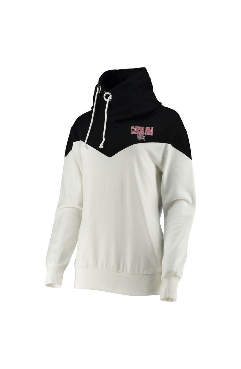 GAMEDAY COUTURE Women's Gameday Couture White/Black South Carolina Gamecocks Old School Arrow Blocked Cowl Neck Tri-Blend Pullover Hoodie, Alternate, color, 