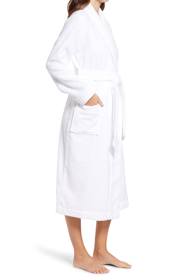 Hydro Cotton Terry Robe, Alternate, color, WHITE