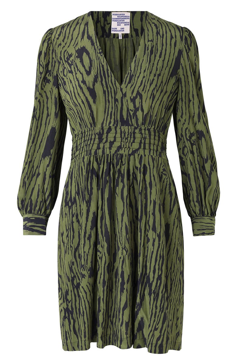 Baum und Pferdgarten Astrella Woodcut Print Long Sleeve Fit & Flare Dress, Alternate, color, 