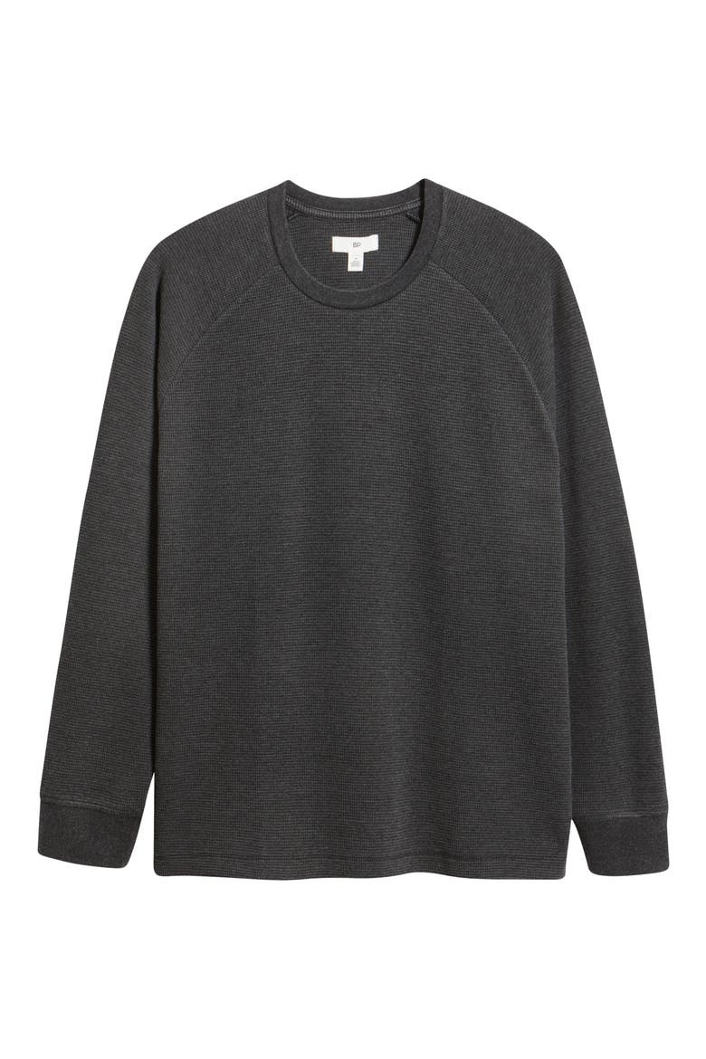 Thermal Long Sleeve Raglan T-Shirt, Alternate, color, BLACK WASHED