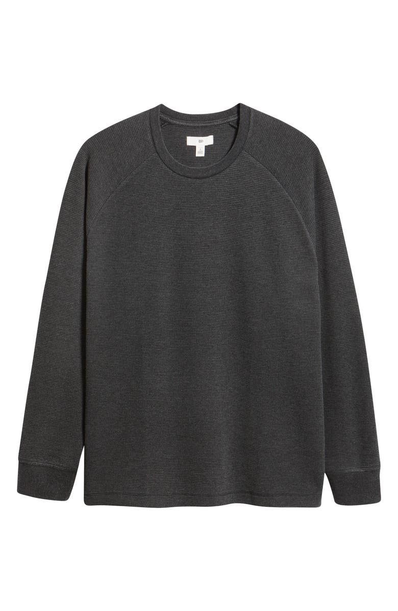 BP. Thermal Long Sleeve Raglan T-Shirt, Alternate, color, Black Washed