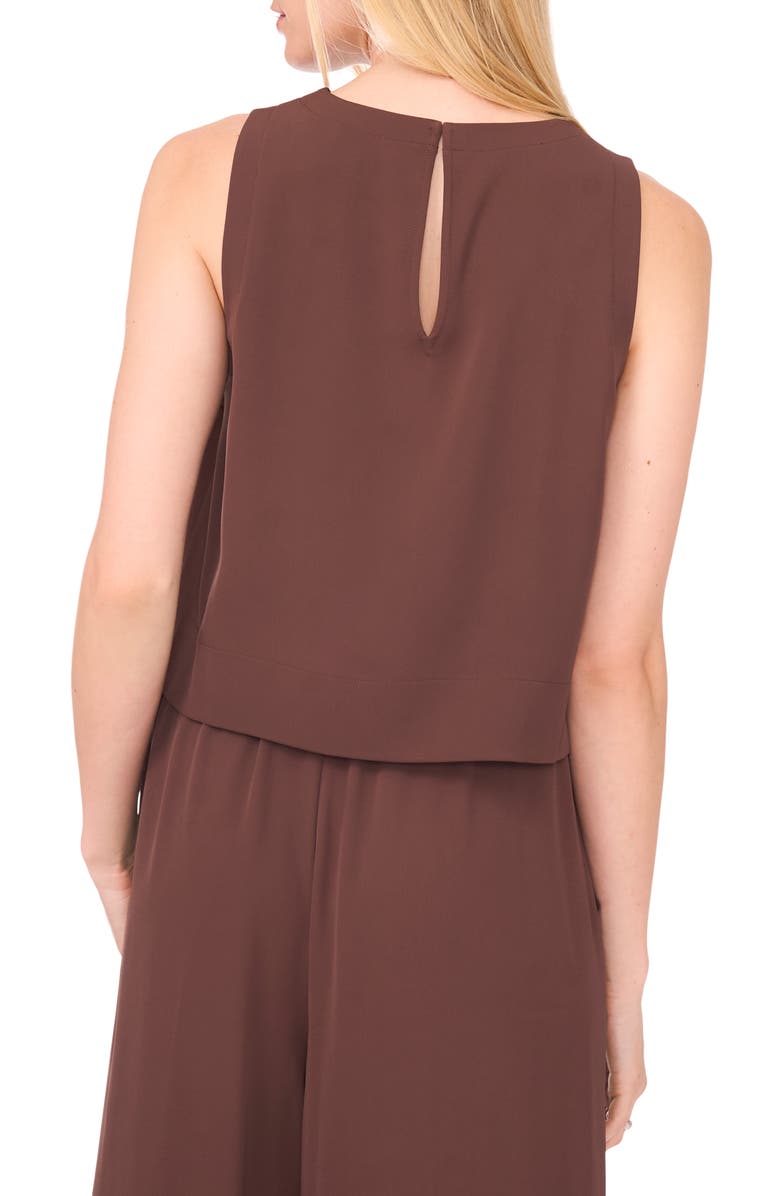 1.STATE Sleeveless Boxy Twill Top, Alternate, color, Chocolate