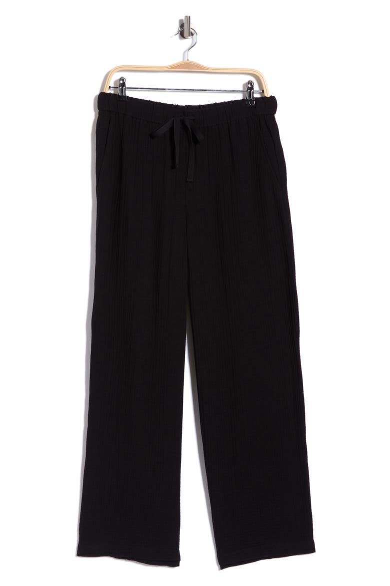 Organic Cotton Wide Leg Pants, Alternate, color, BLACK