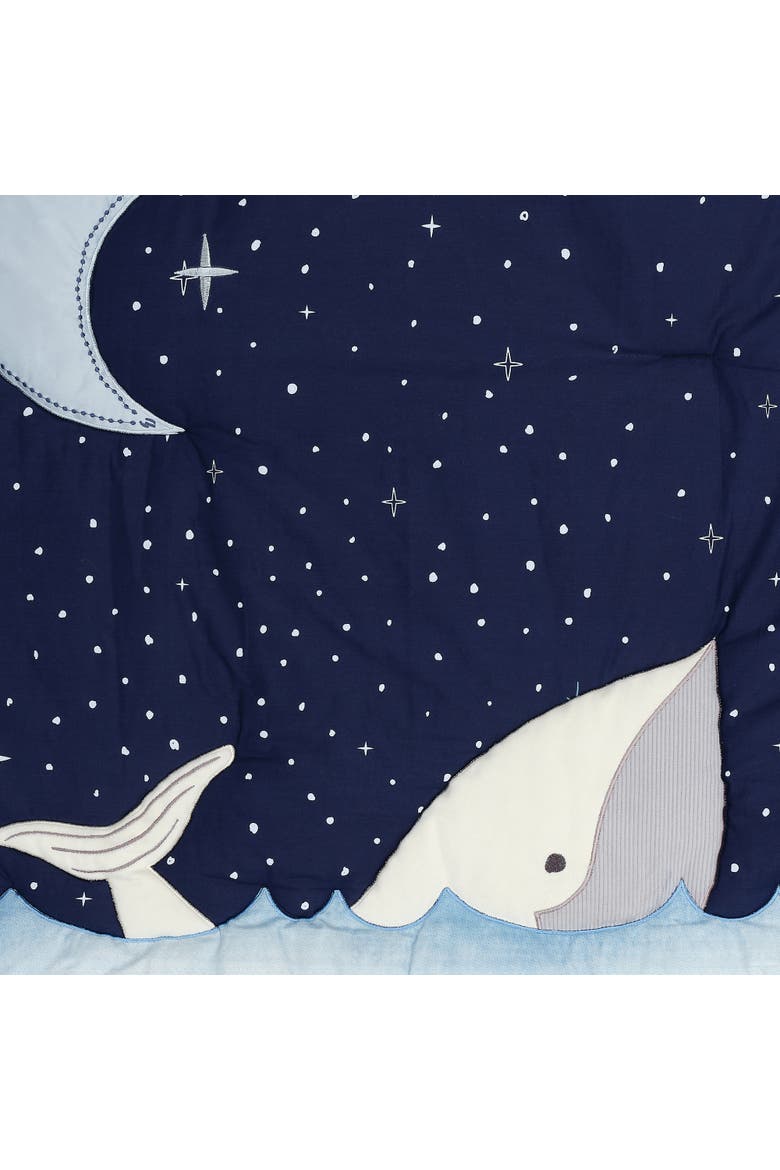 Bubbles & Squirt 3-Piece Whale/Ocean Aquatic Baby Crib Bedding Set, Alternate, color, Blue
