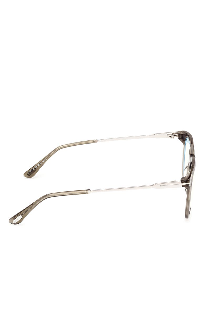 TOM FORD 50mm Square Blue Light Blocking Glasses, Alternate, color, Olive / T Logo / Blue Block
