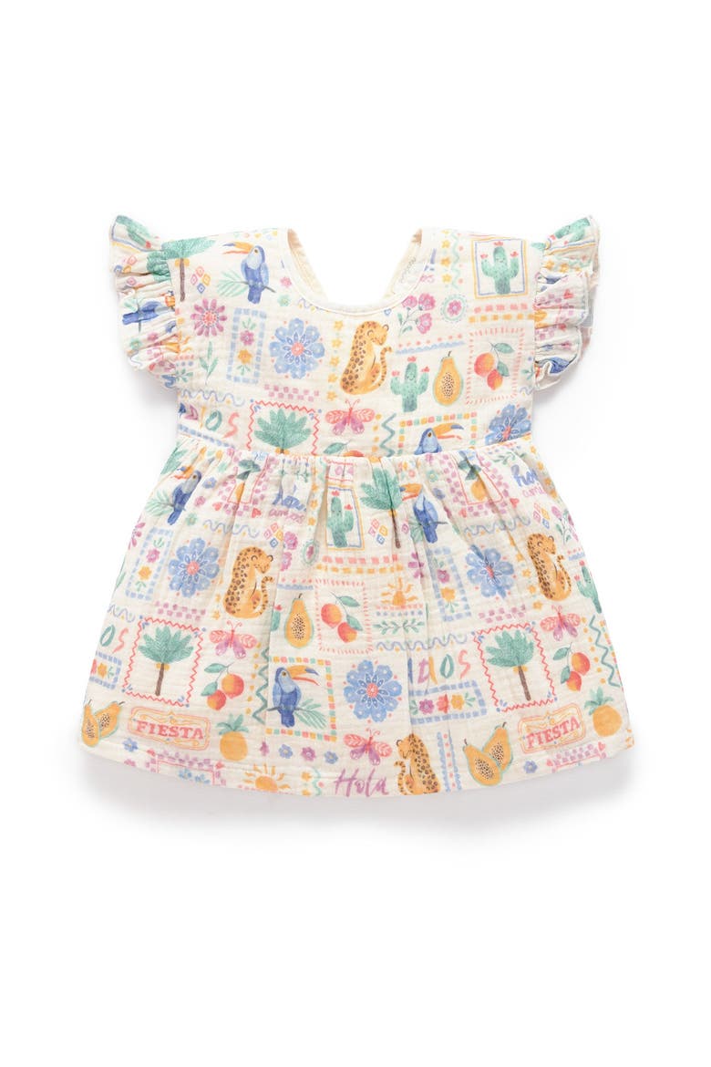 Postcard Print Dress, Main, color, Postcard Print