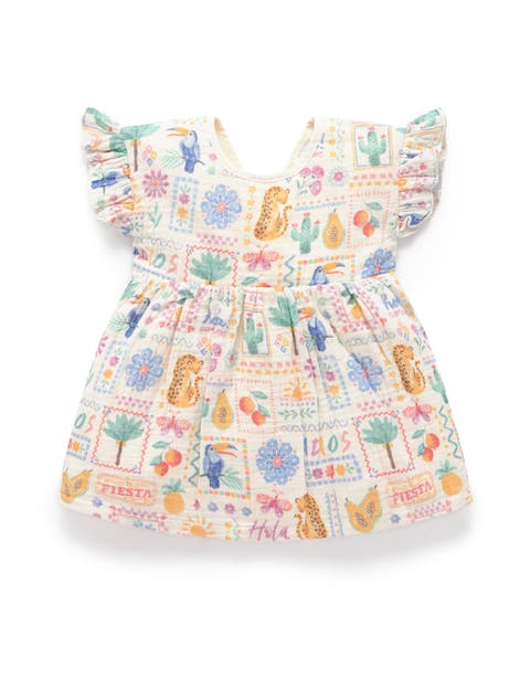 Postcard Print Dress