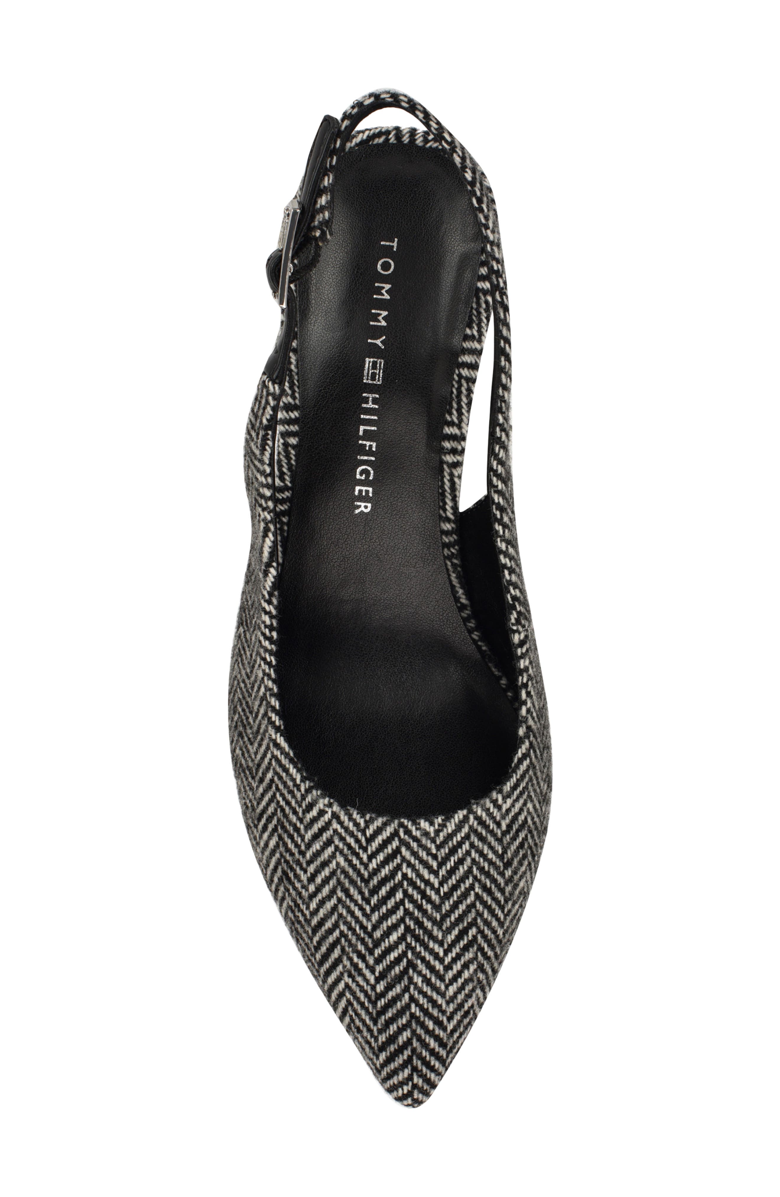 Tommy Hilfiger Azalee Block Heel Slingback Pump, Alternate, color, Black/ White