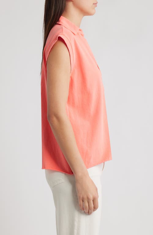 Frank & Eileen Olivia Popover Collar Tank In Wild Strawberry In Pink