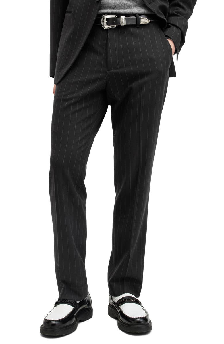 AllSaints Heddon Pinstripe Slim Fit Trousers, Main, color,