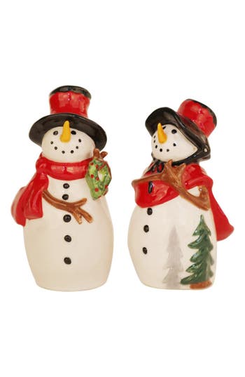 Blue Sky Clayworks Snowman Salt & Pepper Set In Multi