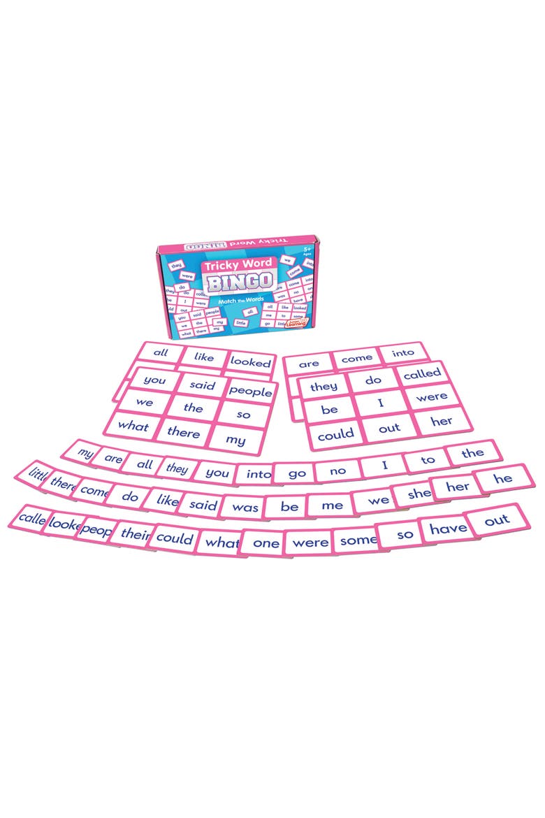 Tricky Word Bingo Educational Learning Game Match The Words, Alternate, color, Multicolored
