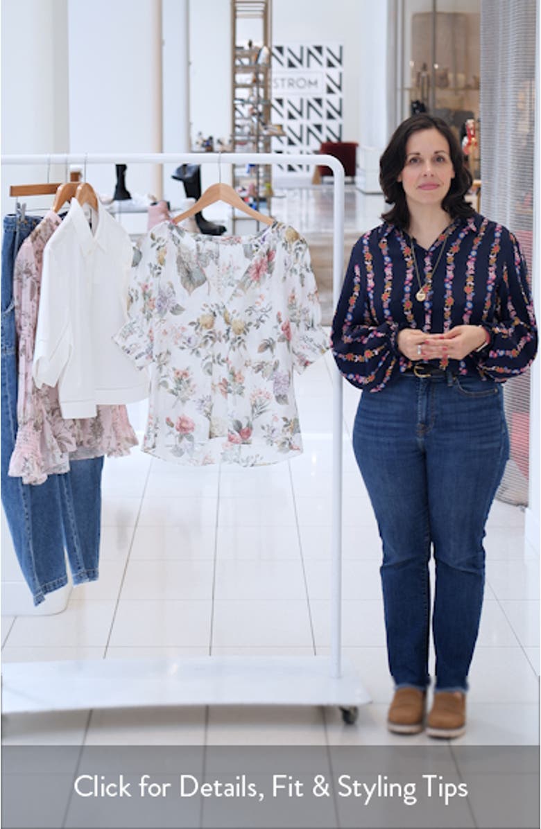 Thalia Floral Cotton & Silk Button-Up Top, sales video thumbnail